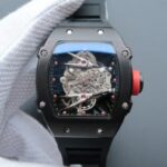 Replica Richard Mille RM027 PVD Skeleton Dial Black Rubber Strap 6T51
