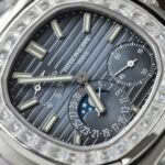 Patek Philippe Nautilus 5724G Refined Dial Replica Watch Custom Diamonds Moissanite Baguette 40mm - Image 5