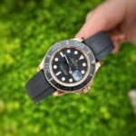 Rolex Replica 1:1 Watch Yacht-Master Rose Gold Plated Rubber Strap 40mm - Image 2