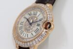 Cartier Blue Balloon Square Diamonds Full Sky Watch-Roman Numerals-Rose Gold-Leather-42mm(1:1 replica) - Image 5