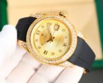Rolex Logbook Full Luxury-Roman Diamond Dial-18k Nano-Technology 41MM-Golden(1:1 replica) - Image 2