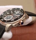 Replica Cartier JJF Calibre De Cartier Diver SS Black Dial RG Bezel Black Rubber Strap A23J - Image 4