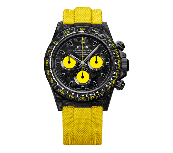 016AFC25-1E94-B805-87EA-DFD974CF8547.png ROLEX Diw Daytona carbon lemon edition 40mm oyster black(1:1 replica) - Image 1