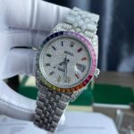Rolex DateJust Replica Watch Full Moissanite Diamonds Hong Kong Dial Blue 41mm - Image 2