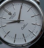 Replica Rolex MK Cellini Time 50509 SS White Dial Leather Strap - Image 2