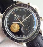 Replica Omega Speedmaster Apollo 11 40th anniversary Black Dial Leather Manual Winding - Image 3