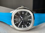 Replica PATEK PHILIPPE Aquanaut 5168G 42mm SS 3KF 1:1 Best Edition Black Dial on Light Blue Rubber Strap A324 V2 - Image 5