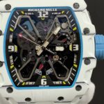 Best Swiss Richard Mille RM 35-03 Replica Rafael Nadal Watch for Men | White Carbon Fiber Case | Blue Strap