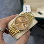 Rolex Replica Watch Day-Date 228238 Gold Wrapped Moissanite GM V2 152gram 40mm - Image 3