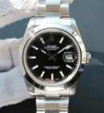 Replica Rolex DateJust 41mm 126300 Noob Black Dial Stick Markers SS Bracelet A3136