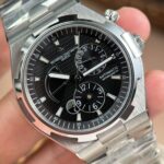 Vacheron Constantin Luxury Fake Watches Overseas Dual Time 47450 Black Dial Metal Wire 9F Factory 42mm - Image 4