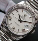 Replica Rolex Day-Date 40mm 228239 Noob Quadrant Textured White Dial Bracelet A3255 - Image 2