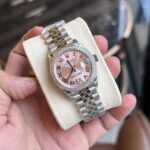 Rolex DateJust With Diamonds Pink Dial Replica Women s Watch EW 31mm - Image 3