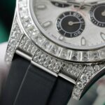 Rolex Daytona Replica Watch Dial Meteorite Custom Diamonds Moissanite Baguette 40mm - Image 6