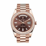 Rolex Day-Date 228345RBR Chocolate Dial Diamond Bezel Replica