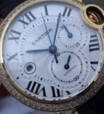 Replica Cartier Ballon Bleu De Cartier Chrono YG White Dial Diamonds Bezel A8101 - Image 3