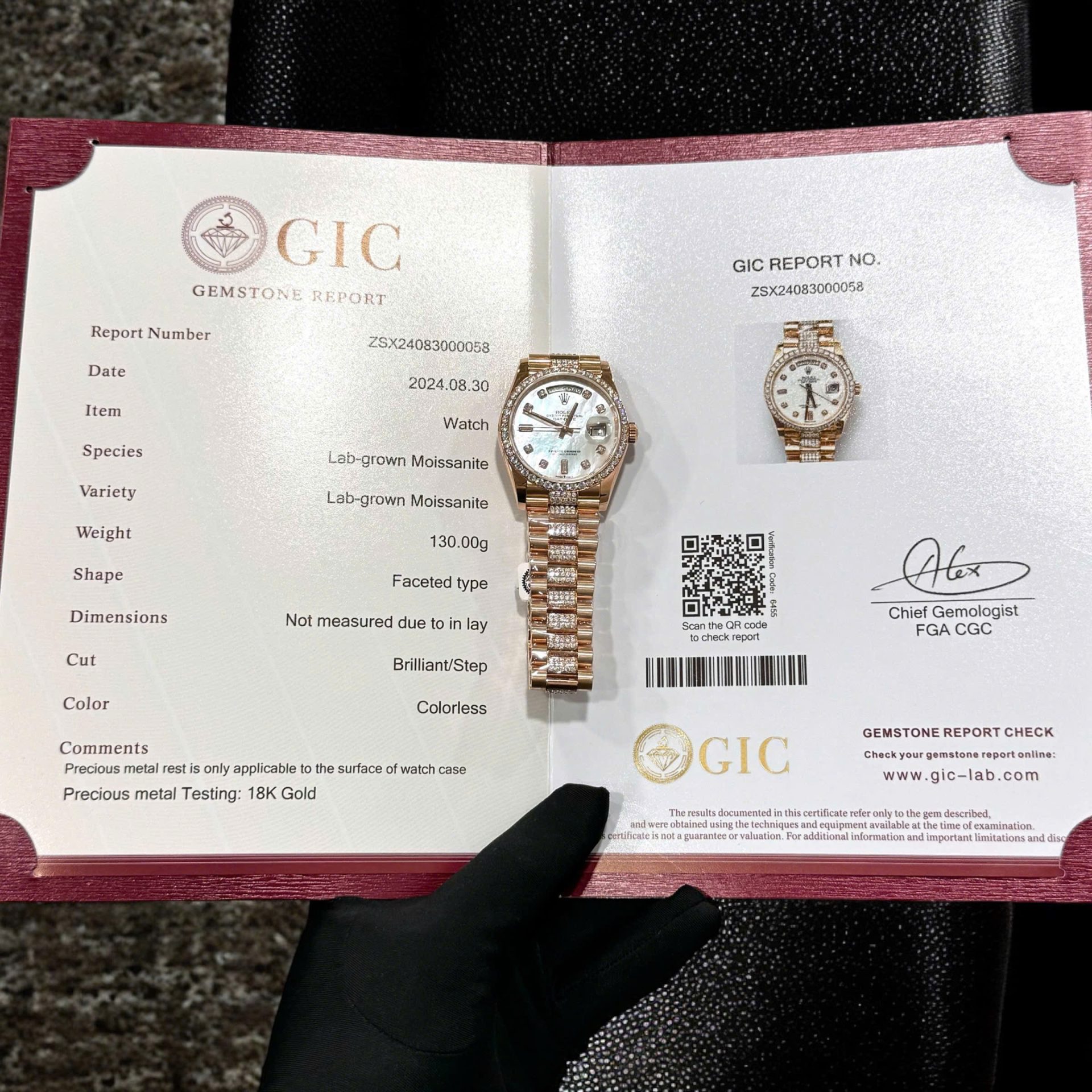 05B2E81D-5FA3-3D99-DEAB-AE4C252F49EC.jpg Rolex Day-Date Replica Watch Gold Wrapped Moissanite Diamonds Hong Kong 36mm - Image 1