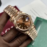 Rolex Replica 11 Watch Day-Date Chocolate Dial Diamond Numbers EW 40mm - Image 2