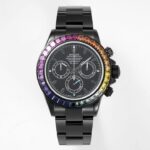 Rolex Daytona Blaken with Black DLC Coating – Modified Rainbow Diamond – Black(1:1 replica)