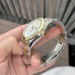 Rolex Sky-Dweller Replica Watch White Dial Demi Oyster Strap Factory N 41mm - Image 4