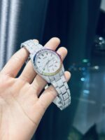 Rolex DateJust Rainbow Replica Watch Custom Moissanite Diamonds 41mm - Image 3