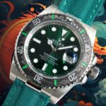 ROLEX Year of the Dragon Auspicious ?? ?? Submariner Carbon Fiber Bezel – Velcro Strap – Green(1:1 replica) - Image 2
