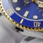 Rolex Submariner Dial Blue Copies Watches Gold Wrapped Custom 40mm - Image 6