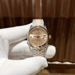 Rolex Replica Watch DateJust Women s Smooth Bezel Demi Rose 31mm