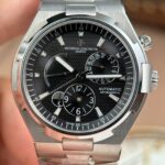 Vacheron Constantin Luxury Fake Watches Overseas Dual Time 47450 Black Dial Metal Wire 9F Factory 42mm - Image 3
