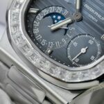 Patek Philippe Nautilus 5724G Refined Dial Replica Watch Custom Diamonds Moissanite Baguette 40mm - Image 6