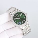 Fake Diamond Watch For Women Patek Philippe Replica Twenty~4 Ladies Stainless Steel Olive Green Dial 7300/1200A-011(1:1 replica) - Image 8