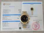Rolex DateJust Replica Watches Black Dial Moissanite Diamonds Clean Factory 41mm