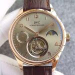 Replica IWC Portuguese Tourbillon Power Reserve Moonphase RG Markers Gray Dial