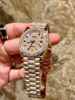 Rolex Day-Date Replica Watches Custom Moissanite Diamonds And Gold Wrapped 40mm - Image 6