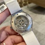 Hublot Replica Watch Classic Fusion White Dial Custom Moissanite Diamonds 38mm - Image 7