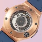 Hublot Replica Watch Classic Fusion King Gold Blue Dial Moissanite Diamond Bezel 38mm - Image 8
