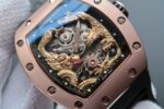 Replica Richard Mille RM057 Dragon Phoenix RG Case YG Dragon Dial Black Rubber Strap - Image 2