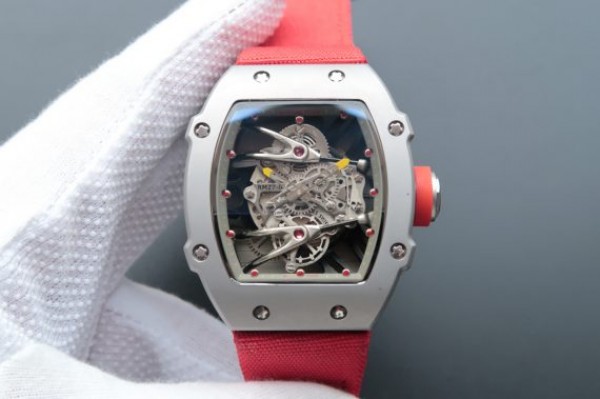 0CC27DB5-64EA-CBA3-4C11-B46F5AD10852.jpg Replica Richard Mille RM027 SS Skeleton Dial Gray Inner Bezel Red Nylon Strap 6T51 - Image 1