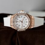 Hublot Big Bang One Click King Gold Replica Watches White Rubber Strap 39mm