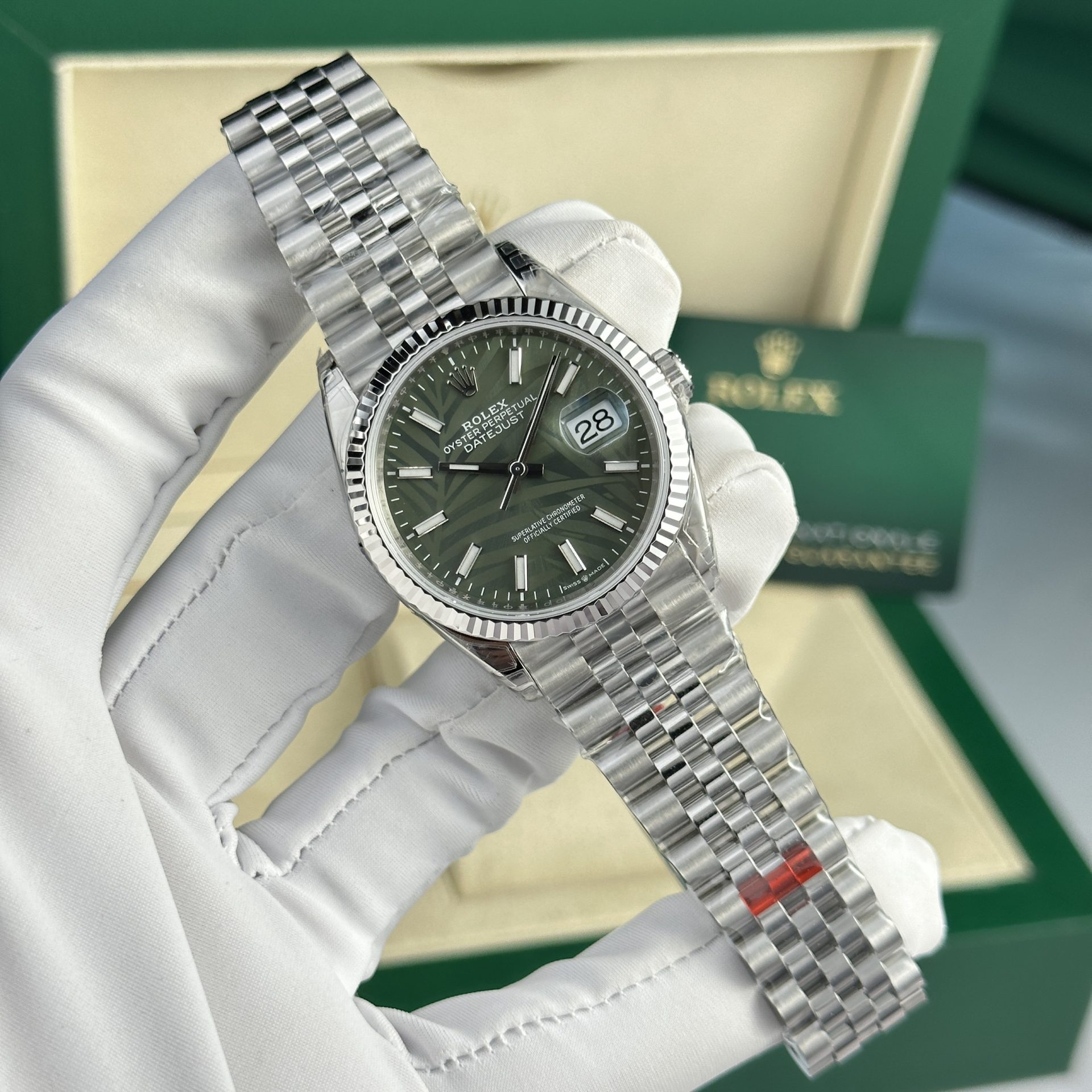 0D3972CB-3DC1-E22A-9BBE-62B15C1DB58C.jpg Rolex Replica Watch DateJust 126234 Dial Green VS Factory 36mm - Image 1