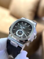 Patek Philippe Nautilus 5726 Replica 1:1 Watch Black Dial Leather Strap Factory PPF 40.5mm - Image 4