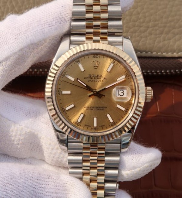 0E57E3F6-8E41-CFE4-F0F3-2231A7C86B07.jpg Replica Rolex DateJust 41mm 126333 Noob YG Wrapped YG Dial SS/YG Bracelet A3235 - Image 1