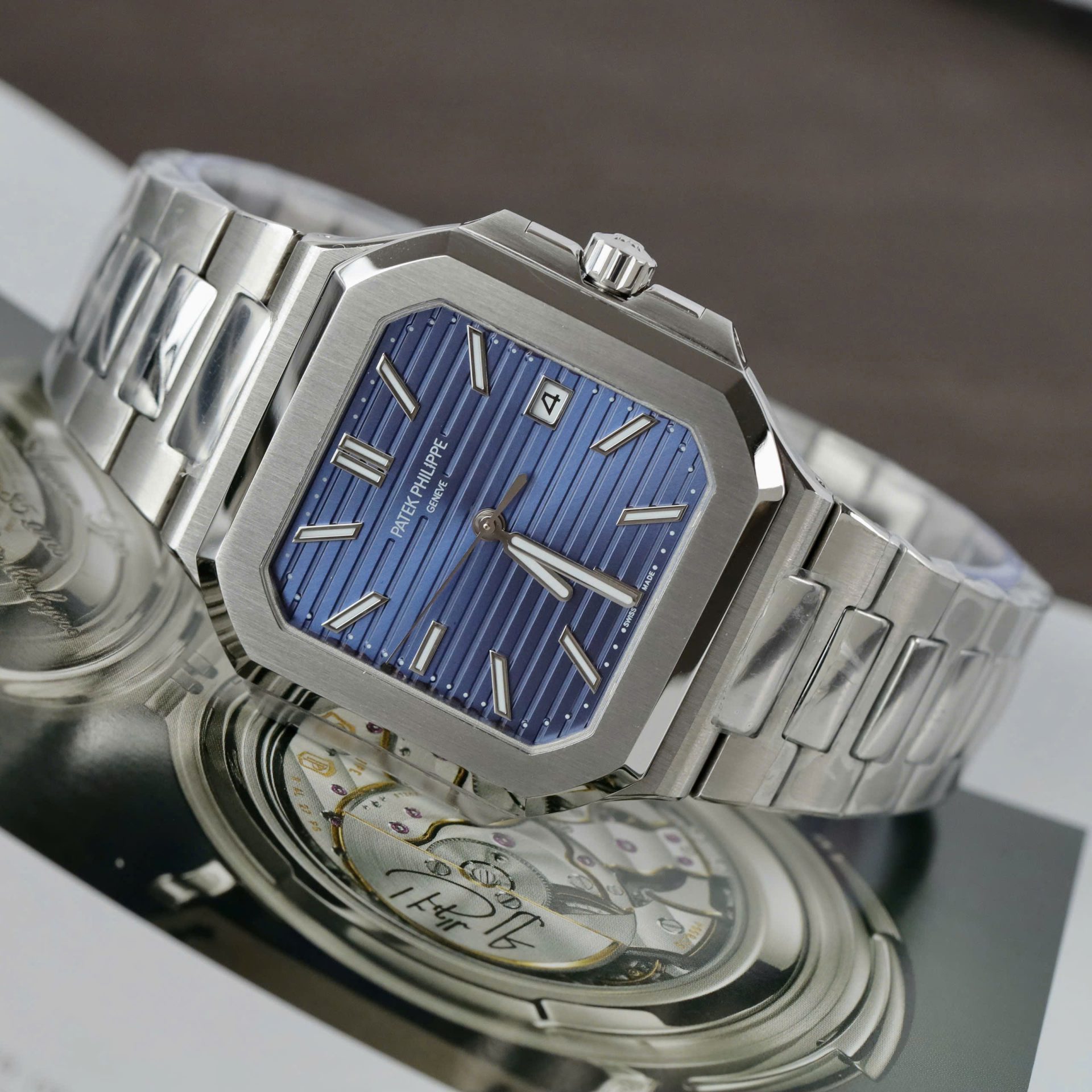 0E5AA4C1-B944-4D4D-771A-31B721E8AF9D.jpg Patek Philippe Best Replica Watches Cubitus 5821 Blue Dial Automatic Movement TW Factory 45mm - Image 1