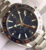 Replica Omega Planet Ocean GMT Goodplanet Blue Bezel Orange Marker Blue Dial SS Bracelet A8605 - Image 3