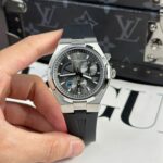 Vacheron Constantin Overseas Dual Time 47450 Knock Off Watches Gray Dial Rubber Strap 9F Factory 42mm