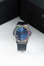 Hublot Classic Fusion Titanium Rainbow Refined Synthentic Gemstones Bezel Best Copy 42mm