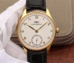 Replica IWC ZF Portuguese IW5454 YG White Dial Leather Strap A6498