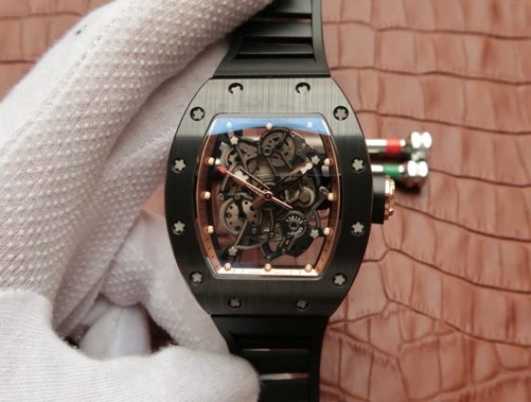 10BBF6A9-4E25-DB4E-34C4-8072BE7CA84B.jpg Replica Richard Mille RM055 Black Ceramic RG Inner Bezel Skeleton Dial Black Rubber Strap MIYOTA8215 - Image 1