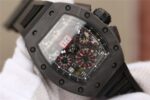 Replica Richard Mille RM011 NTPT Carbon Case Chronograph KVF Crystal Skeleton Dial Red Black Rubber Strap A7750 - Image 3