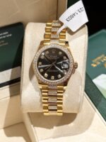 Rolex Rep 11 Watch DateJust Women s 18K Gold Wrapped With Moissanite Diamonds 31mm - Image 3